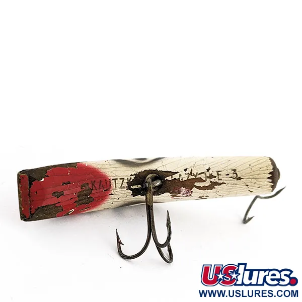 Kautzky Lazy Ike 3, 9g, Señuelo de Madera, Crema y Rojo #20123