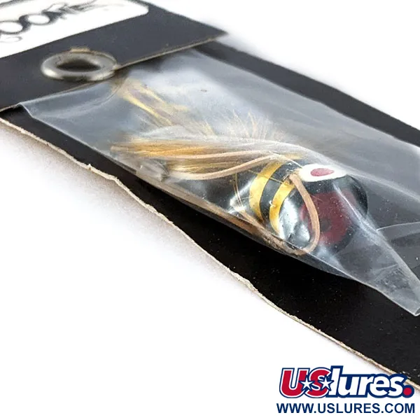 Boone Fly popper, negro/amarillo, 3 cm, popper de pesca #20540