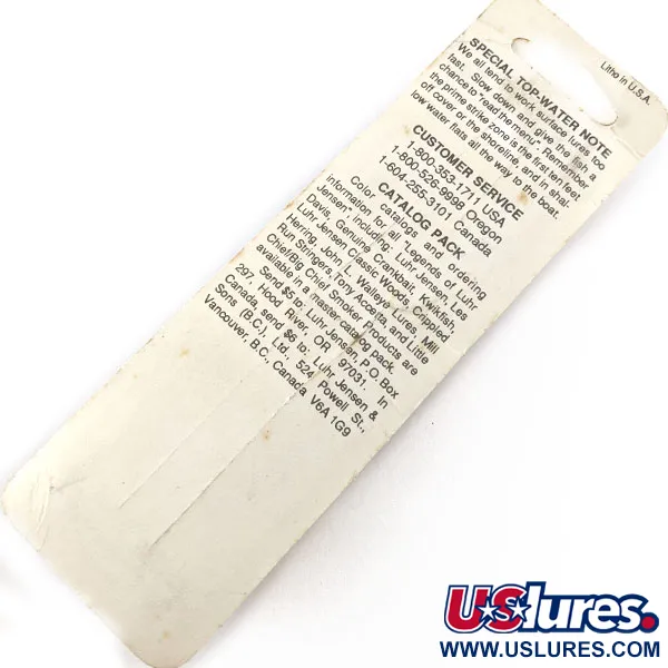 Luhr Jensen Nippin Sam, 1/4 oz, Plata, Madera, Señuelo de superficie #20575