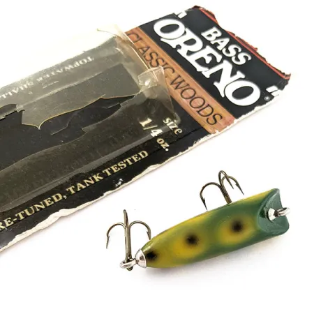 Luhr Jensen Bass Oreno Classic Woods, Frog, 7g, Señuelo de Superficie #20748