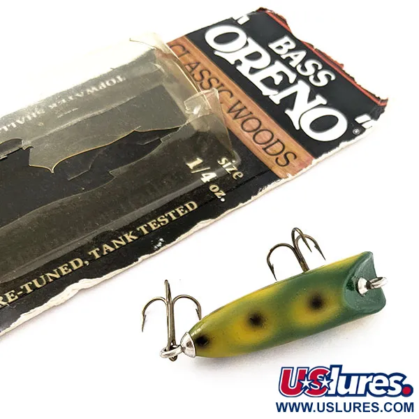 Luhr Jensen Bass Oreno Classic Woods, Frog, 7g, Señuelo de Superficie #20748