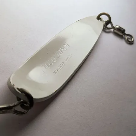 Luhr Jensen Krocodile #5, 1oz Blanco/Naranja UV, Cucharilla #21107