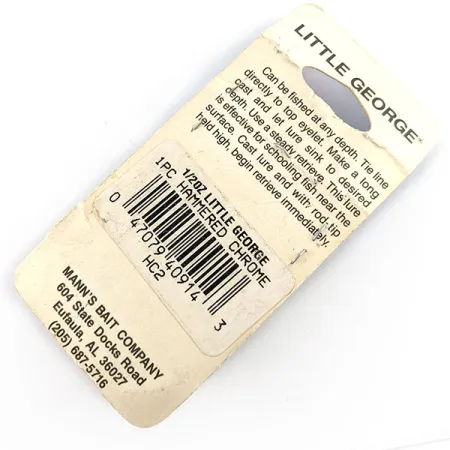 Mann's Little George, 1/2 oz Níquel/Azul, Tail Spinner #21555