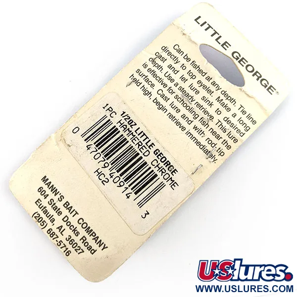 Mann's Little George, 1/2 oz Níquel/Azul, Tail Spinner #21555