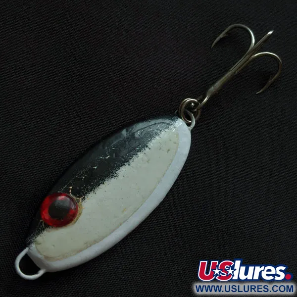 Bomber Slab Spoon, 1 1/2 oz Blanco y Negro, Cucharilla de Pesca #21798