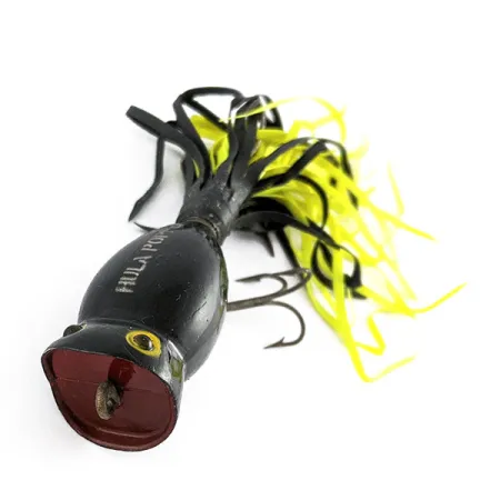 Fred Arbogast Hula Popper, 8g negro, señuelo de superficie #21834