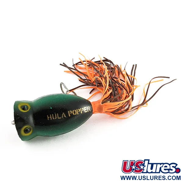 Fred Arbogast Hula Popper, Rana Verde, 8g, señuelo de superficie #21845