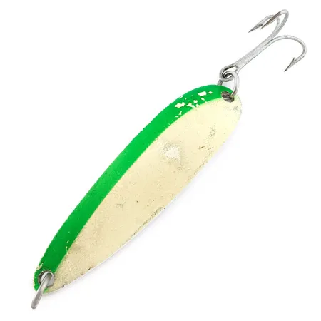 Luhr Jensen Krocodile #5, 21g Verde/Blanco Luminiscente, Cucharilla #22433