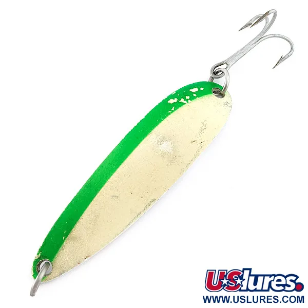 Luhr Jensen Krocodile #5, 21g Verde/Blanco Luminiscente, Cucharilla #22433
