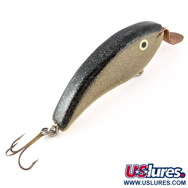 Hand-made Handcrafted Crankbait, Madera, 14g, Olive Gold, Señuelo #22640