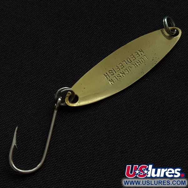 Luhr Jensen Needlefish 1, 2g, Rojo/Blanco/Latón, Cucharilla de curricán #22731