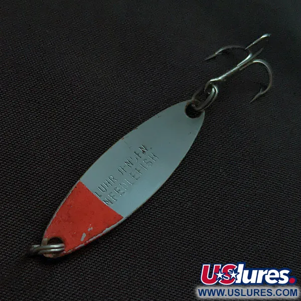 Luhr Jensen Needlefish 1, 2g, Blanco/Rojo UV, Cucharilla de Curricán #22809