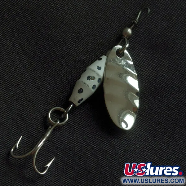 Glen Evans Shyster, 1/8oz níquel/blanco, cucharilla giratoria #22896