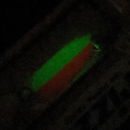 Andy Reekers Grizzly, 3/16oz Rojo/Blanco Glow, Cucharilla #22974