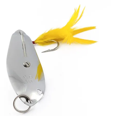 Crippled Alewive 9/0, 72g, Cromo, Plumas Amarillas, Cucharilla #23148