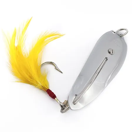 Crippled Alewive 9/0, 72g, Cromo, Plumas Amarillas, Cucharilla #23148