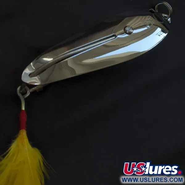 Crippled Alewive 9/0, 72g, Cromo, Plumas Amarillas, Cucharilla #23148