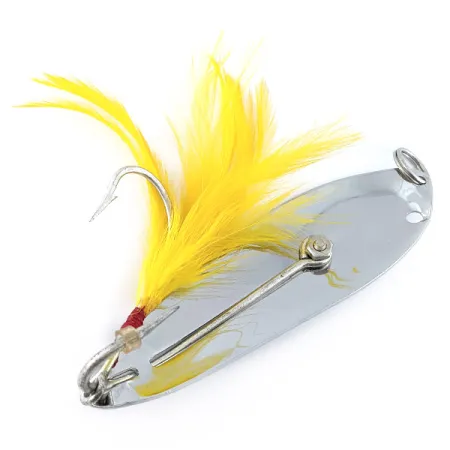 Crippled Alewive 9/0, 72g, Cromo, Plumas Amarillas, Cucharilla #23148