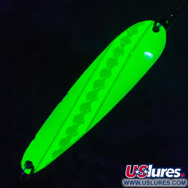 Luhr Jensen Westport Wobbler, 14g UV amarillo/verde/blanco, Cuchara de Pesca #23257