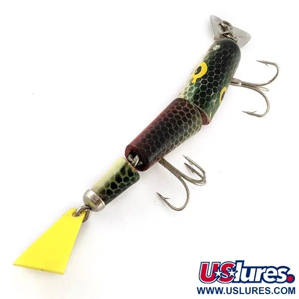 Bud Stewart Jointed Wood, 10g, Verde Escamado, Señuelo Articulado #23311