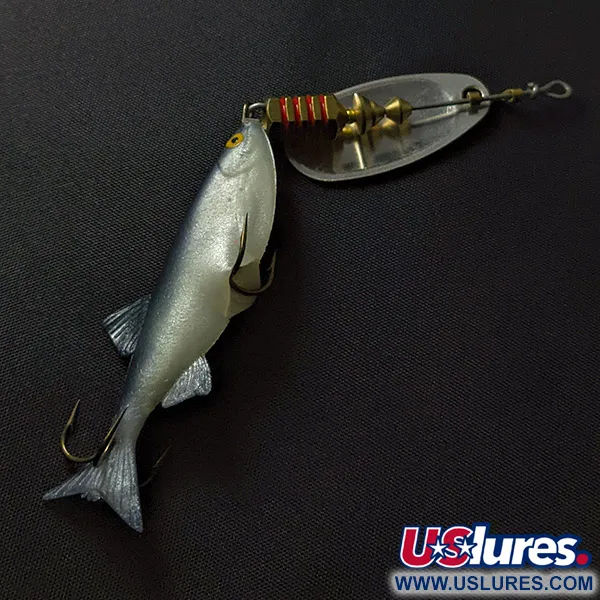 Mepps Comet 3 Mino, Plata 9g, Cucharilla con Pez de Vinilo #23428