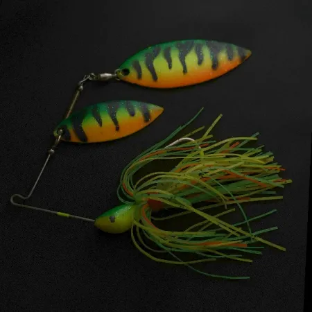 Spinnerbait con doble hoja de sauce, 25g Fire Tiger, Señuelo #23567