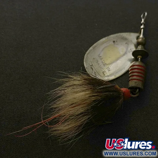 Mepps Aglia 3, cola de ardilla, plata, 1/4oz, cucharilla giratoria #23570