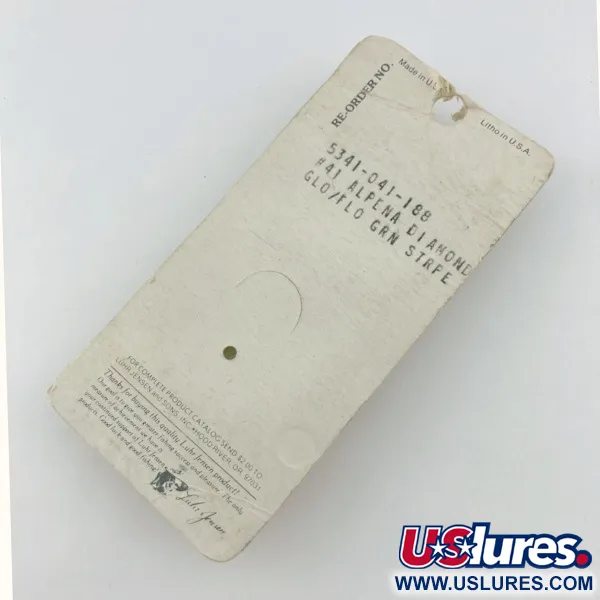 Luhr Jensen Alpena Diamond, 7g Rayas verdes Glo-Flo, Cuchara #23708