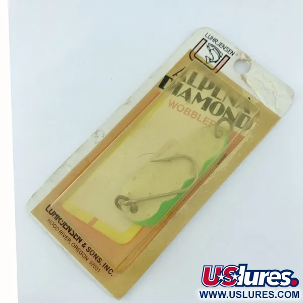 Luhr Jensen Alpena Diamond, 7g Rayas verdes Glo-Flo, Cuchara #23708