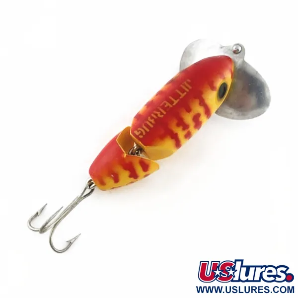 Fred Arbogast Jitterbug Jointed, 10g Amarillo Tigre, Señuelo de Superficie #23752