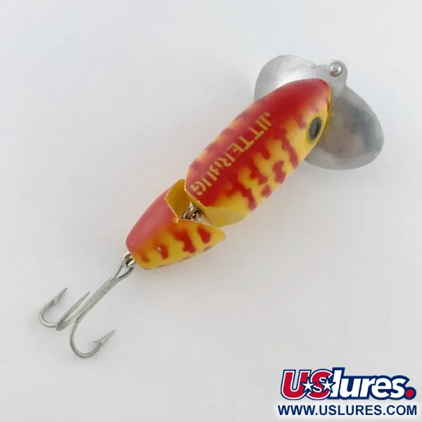 Fred Arbogast Jitterbug Jointed, 10g Amarillo Tigre, Señuelo de Superficie #23752
