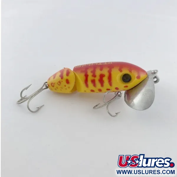 Fred Arbogast Jitterbug Jointed, 10g Amarillo Tigre, Señuelo de Superficie #23752