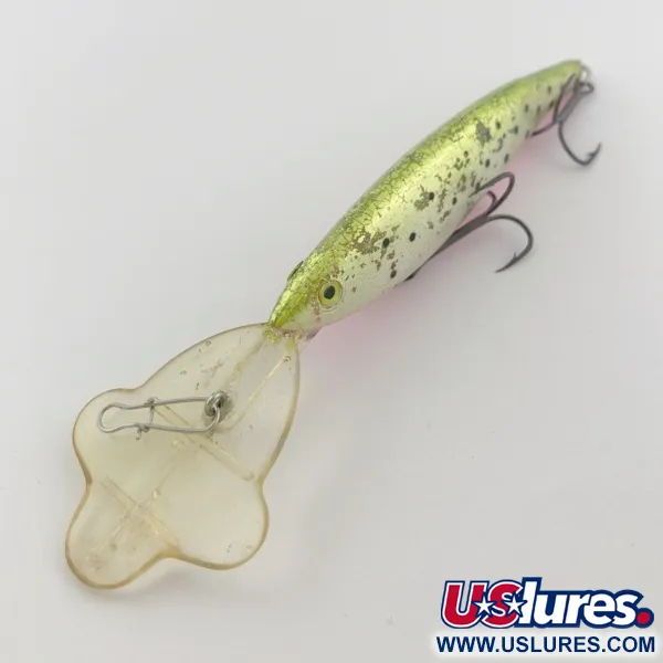Luhr Jensen Power Hot Lips Minnow, 17g Chartreuse Blanco, Señuelo de Profundidad #23803
