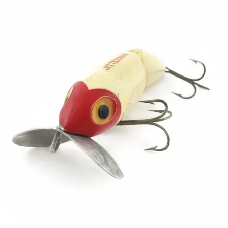 Fred Arbogast Jitterbug Jointed, 14g Red Head, Señuelo de Superficie #23869