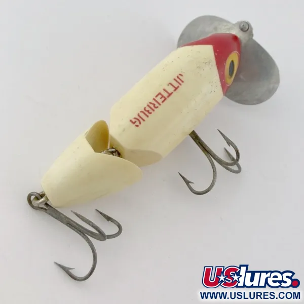 Fred Arbogast Jitterbug Jointed, 14g Red Head, Señuelo de Superficie #23869