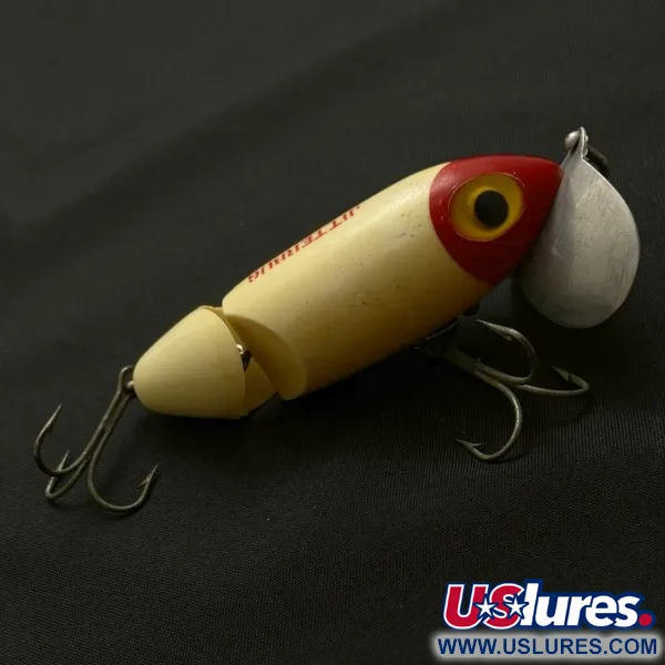 Fred Arbogast Jitterbug Jointed, 14g Red Head, Señuelo de Superficie #23869