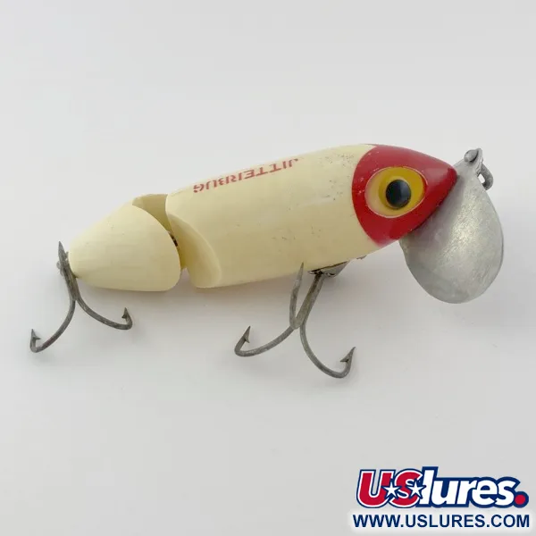Fred Arbogast Jitterbug Jointed, 14g Red Head, Señuelo de Superficie #23869