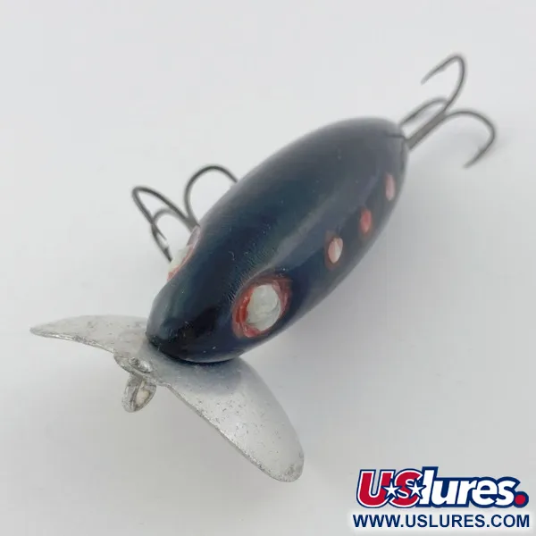 Fred Arbogast Jitterbug Early Bug Eye, Negro, 14g, Señuelo de superficie #23870