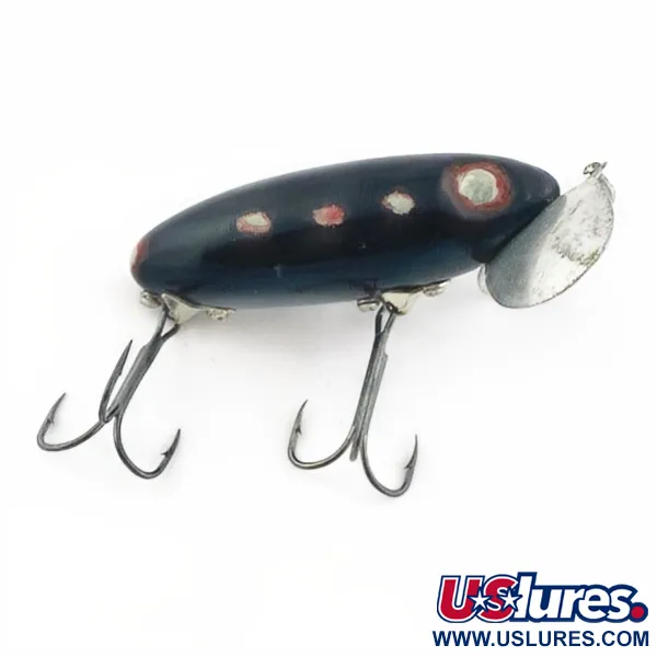Fred Arbogast Jitterbug Early Bug Eye, Negro, 14g, Señuelo de superficie #23870