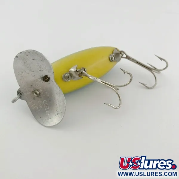 Fred Arbogast Jitterbug Early Bug Eye, 14g Green Tiger, Señuelo de Superficie #23902