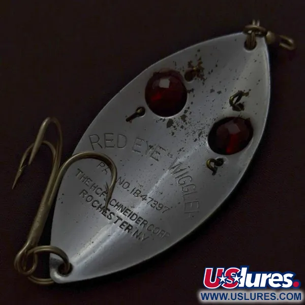 Hofschneider Red Eye Wiggler, 25g, níquel/rojo, Cuchara #24196