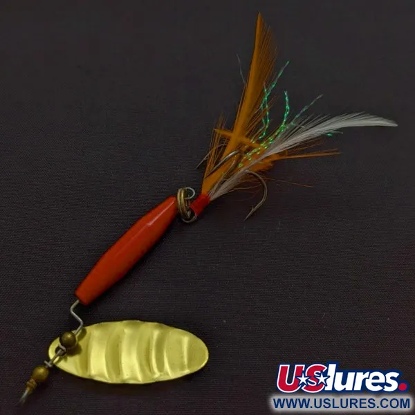 Worth #301, 1/3oz (9g), rojo/negro/oro, cucharilla giratoria #24254