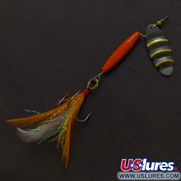 Worth #301, 1/3oz (9g), rojo/negro/oro, cucharilla giratoria #24254