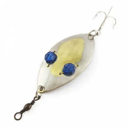 Hofschneider Red Eye Wiggler, 25g Plata/Latón/Ojos Azules, Cuchara #24287