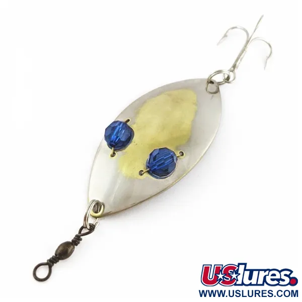 Hofschneider Red Eye Wiggler, 25g Plata/Latón/Ojos Azules, Cuchara #24287