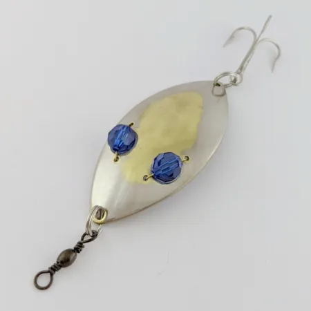 Hofschneider Red Eye Wiggler, 25g Plata/Latón/Ojos Azules, Cuchara #24287