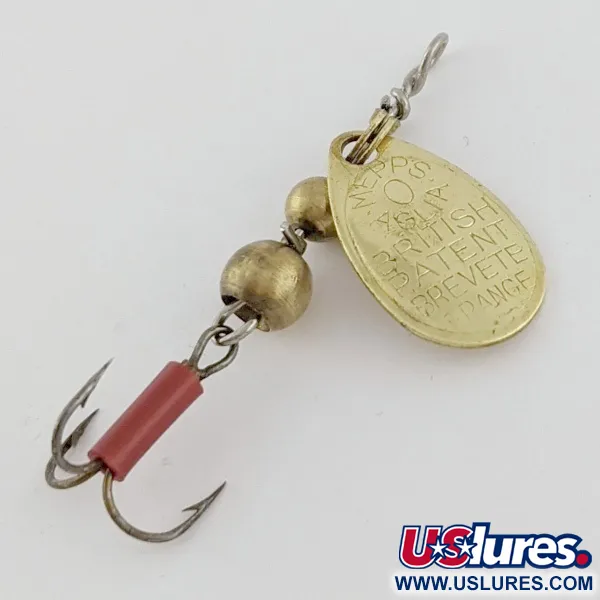 Mepps Aglia 0 (años 60), 2,5g dorado, cucharilla giratoria #24289