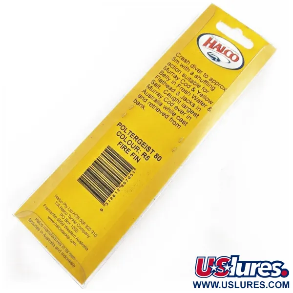Halco Poltergeist 80, 17g, Fire Fin, Señuelo de Profundidad #24305