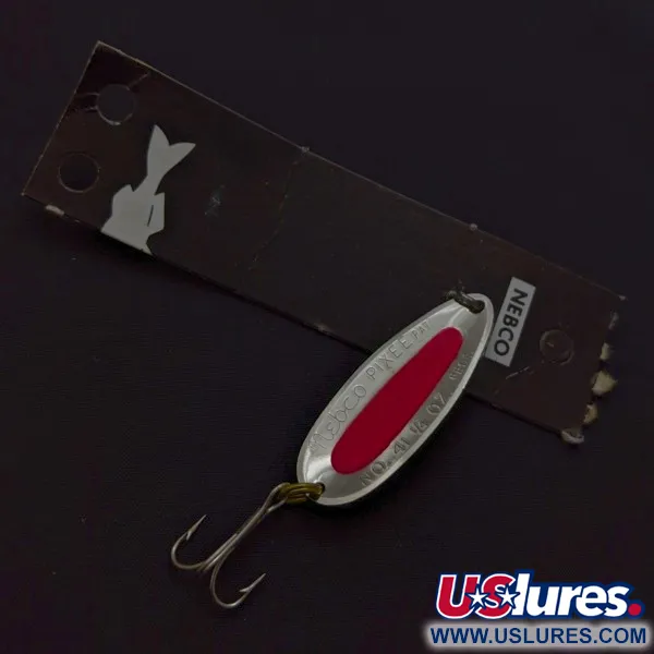 Nebco Pixee, 1/4oz Níquel / Rojo UV Glow, Cucharilla #24353