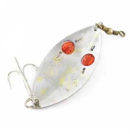 Hofschneider Red Eye Wiggler, 25g plata/latón/ojos rojos, Cuchara ondulante #24361